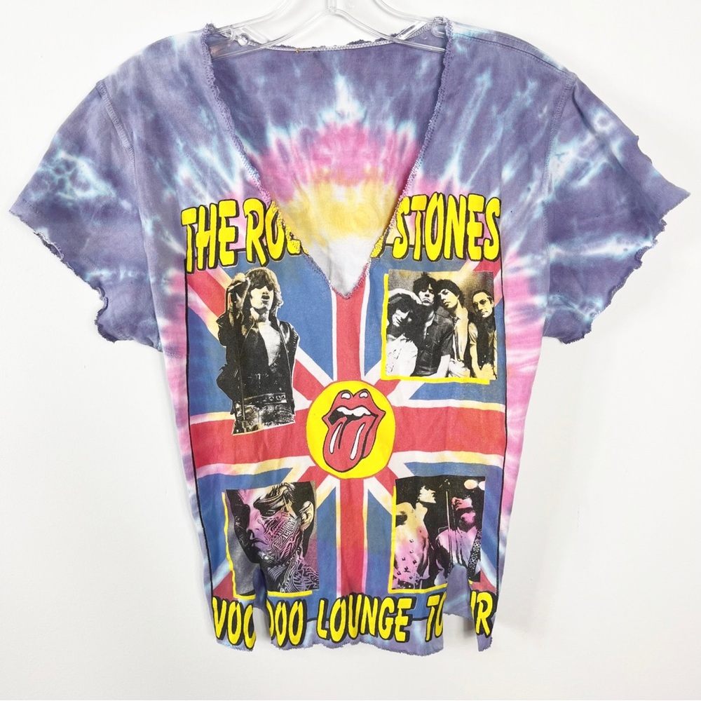 Madeworn The Rolling Stones Voodoo Lounge Tour Tie Dye Graphic Tee Rainbow